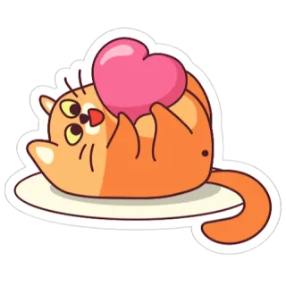 😋 gatto, cuore, carino, animale, amore whatsapp sticker