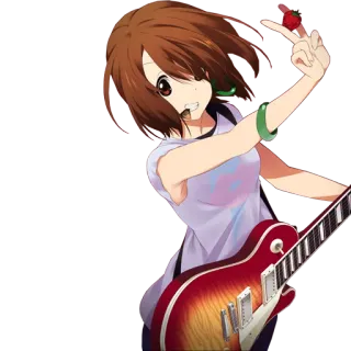 🍓 anime, girl, music, guitar, middle finger telegram sticker