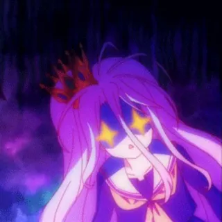 😍 Shiro No Game No Life Anime, Cô gái, Nhân vật, Shojo, Vương miện, Kawaii whatsapp sticker