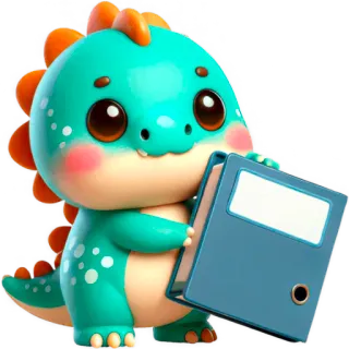 📃 ไดโนเสาร์, น่ารัก, การ์ตูน, สัตว์, คาวาอิ, แฟ้ม, เป็นมิตร whatsapp sticker