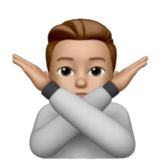 🙅‍♂️ emoji, crossed arms, no, refusal, stop, restriction telegram sticker