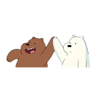 🖤 cartoon, bears, high five, animation telegram sticker