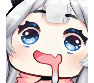 💙 动漫, 可爱, 卡哇伊, 流口水, 兴奋, 卡通 telegram sticker