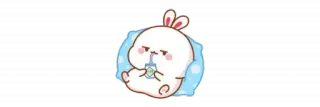 🫖 lucu, kelinci, minum, kartun, stiker telegram sticker