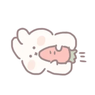 🍼 królik, marchewka, słodki, zwierzę, naklejka telegram sticker