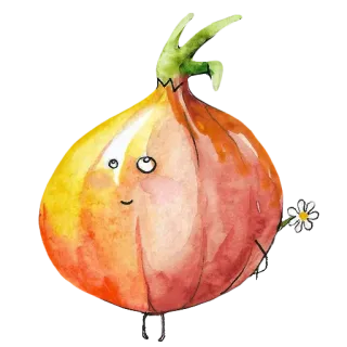 😇 zwiebel, gemüse, blume, cartoon, süß telegram sticker