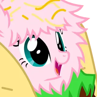 🌮 pony, cute, cartoon, taco, pink, my little pony telegram sticker