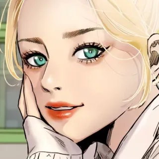 🌟 donna, bionda, ritratto, anime, manga, ragazza telegram sticker