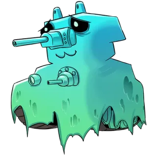 🤗 tanque, desenho animado, veículo, militar, máquina de guerra telegram sticker