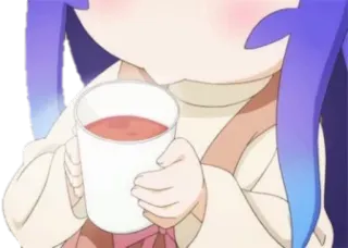 😋 Anime, Kawaii, Lindo, Bebiendo, Té, Animación whatsapp sticker