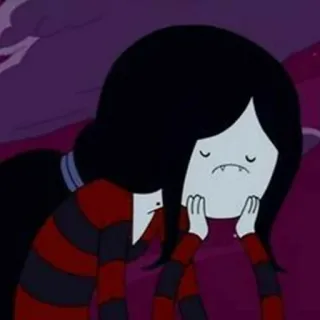🖤 Marceline Adventure Time Мультфильм, Вампир, Эмоциональный, Грустный, Скорбь, Cartoon Network telegram sticker