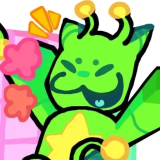 ❇️ kreskówka, zielony, postać, ilustracja, naklejka telegram sticker
