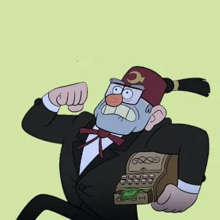 🤑 Stan Pines Gravity Falls cartoon, animated, tv show, character, funny, Grumpy, adult telegram sticker