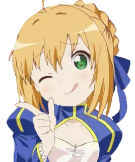 😋 Anime, Fofo, Garota, Piscadela, Personagem telegram sticker