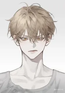 😕 anime, character, portrait, male, art, illustration telegram sticker
