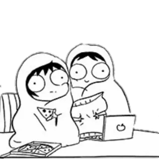 😶 Cartone animato, Pizza, Serata cinema, Snack, Computer, Mangiare, Divano telegram sticker