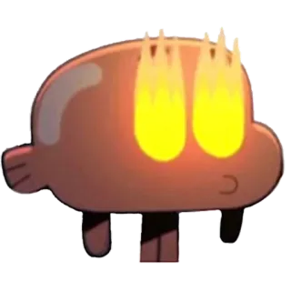 🔥 Darwin Watterson The Amazing World of Gumball Dessin animé, Animation, Darwin, Le Monde Incroyable de Gumball, Poisson, En colère, Yeux de feu, Série animée telegram sticker