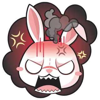 😡 怒り, 漫画, ウサギ, 不機嫌, 激怒, 感情的 telegram sticker