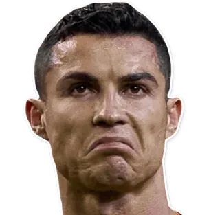 😟 Cristiano Ronaldo football, football américain, athlète, contrarié, triste whatsapp sticker