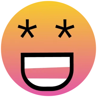 😁 絵文字, 顔, 漫画, 幸せ, 星 telegram sticker