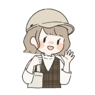 🌟 sticker, fille, illustration, salut, décontracté, mignon telegram sticker
