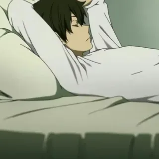 🙎 Anime, Sonno, Personaggio, Sdraiato, Letto telegram sticker