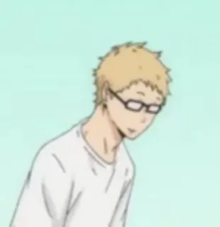 ✨ Tsukishima Kei Haikyuu!! Tsukishima Kei, anime, Haikyuu!!, character, glasses, blonde telegram sticker