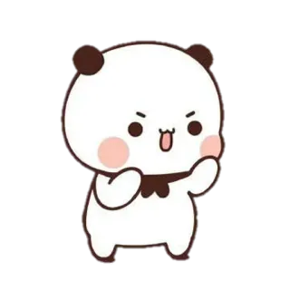 😠 Panda, Lindo, Animal, Dibujo animado, Enojado, Kawaii whatsapp sticker