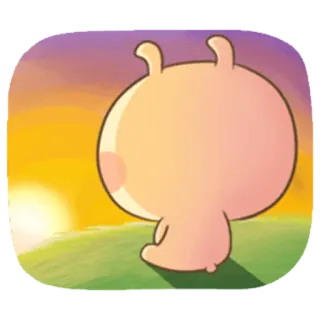 😕 mono, personaje, atardecer, ilustración, dibujos animados whatsapp sticker
