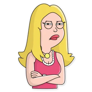 😠 Hayley Smith American Dad! анимированный, мультфильм, блондинка, женщина, саркастичный whatsapp sticker