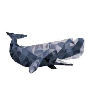 😂 Wal, Low Poly, Tier, Geometrisch, Meeresleben, Ozean telegram sticker