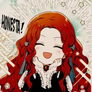 🍓 HONESTA ! 卡通, 红发, 微笑, 可爱, 女孩 telegram sticker