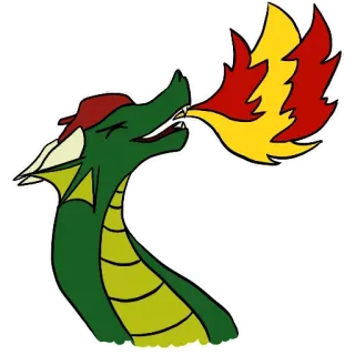 😙 Drache, Feuer, Fantasy, Fabelwesen, Cartoon, Aufkleber whatsapp sticker