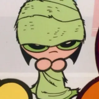 🛀 Buttercup The Powerpuff Girls Cartone animato, Arrabbiato, Verde, Ragazza, Personaggio telegram sticker