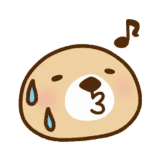 🐧 クマ, かわいい, 汗, 音符, 絵文字, 表情, かわいい telegram sticker