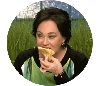 😛 femme, manger, nourriture, portrait whatsapp sticker