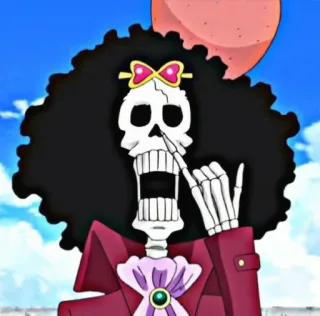 💀 Brook One Piece Brook, One Piece, skeleton, anime, character, pirate telegram sticker