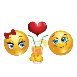 👩‍❤️‍👨 Emoji, Amour, Boisson, Couple, Romance, Coeur telegram sticker