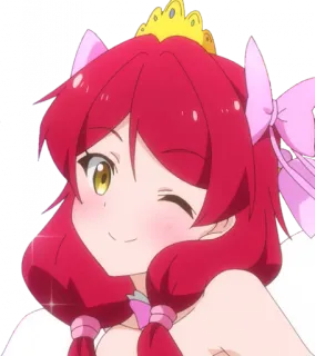 😉 anime, cartoon, girl, princess, cute, wink telegram sticker