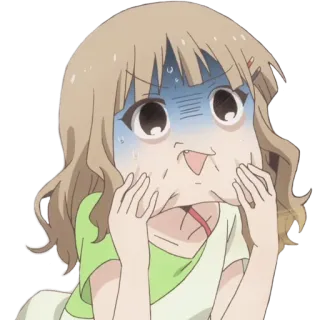 😱 Anime, Dessin animé, Drôle, Fille, Émotion, Stressé(e) telegram sticker