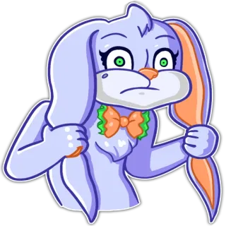 😨 зайчик, мультфильм, животное, кролик, милый telegram sticker
