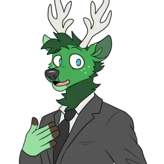 😳 Фурри, Антро, Олень, Костюм, Персонаж, Мультфильм telegram sticker