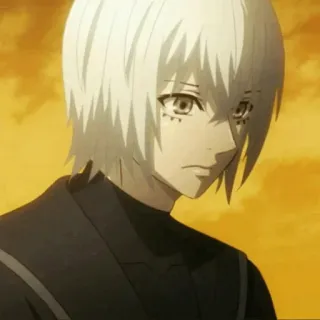🔥 Ken Kaneki Tokyo Ghoul 애니메이션, 만화, 카네키 켄, 도쿄 구울, 흰머리 telegram sticker