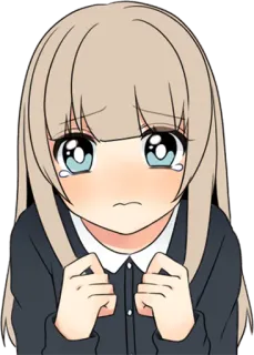 😢 Anime, Mädchen, Weinend, Traurig, Kawaii, Manga whatsapp sticker