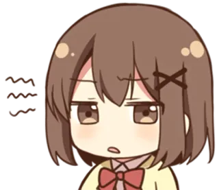 😠 Chibi, Anime, Ragazza, Carino, Espressione, Adesivo telegram sticker