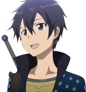 😄 Kirito Sword Art Online anime, sword, sword art online, kirito, character, video game, manga telegram sticker