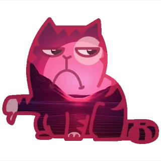 👎 gatto, pollice verso, non mi piace, negativo, scontroso, illustrazione, sticker telegram sticker