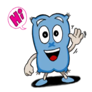 🙂 HI! ทักทาย, การ์ตูน, น่ารัก, เป็นมิตร, โบกมือ, ตัวละคร telegram sticker