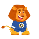 💋 lion, animal, mascot, cartoon, cheerful whatsapp sticker