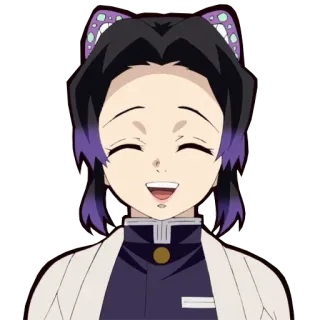 😄 Shinobu Kocho Demon Slayer Anime, Demon Slayer, Shinobu Kocho, Desenho animado, Personagem, Sorriso telegram sticker